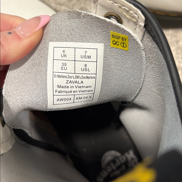 Dr. Martens White Zavala Leather Combat Boots - Picture 3 of 6